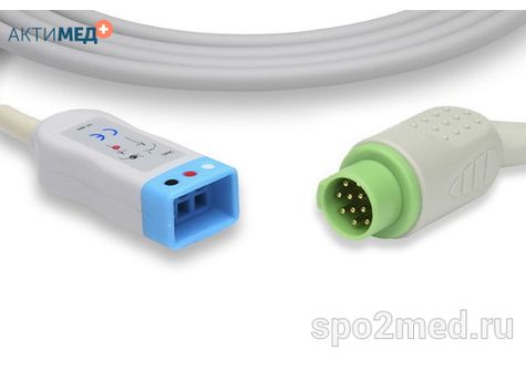 AA-2375-I, Кабель пациента электрокардиографический для подключения пациента к монитору (магистральный на 3 отв.), Mennen, 2.5м, IEC