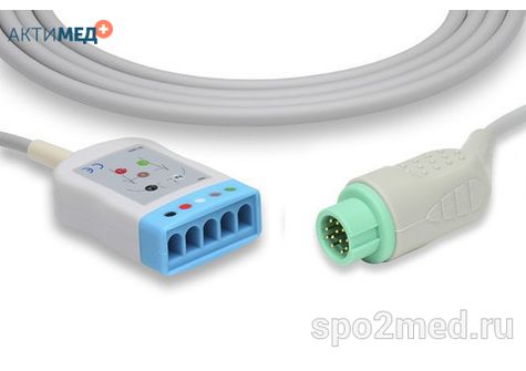 MR-2512-I, Кабель пациента электрокардиографический для подключения пациента к монитору (магистральный на 5 отв.), Mindray, 2.5м, IEC