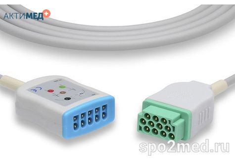 MQ-2586-I, Кабель пациента электрокардиографический для подключения пациента к монитору (магистральный на 5 отв.), Marquette, 2.5м, IEC