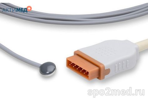 Датчик температурный многоразовый, Marquette, взрослый, накожный, 3.0 метра, междун. марк: TMQ-AS