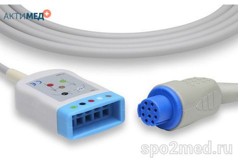 DX-2595-I, Кабель пациента электрокардиографический для подключения пациента к монитору (магистральный на 5 отв.), Datex Ohmeda, 2.5м, IEC