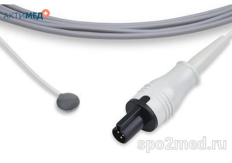 Датчик температурный многоразовый, Ohmeda, педиатрический, накожный, 3.0 метра, междун. марк: TOH-PS